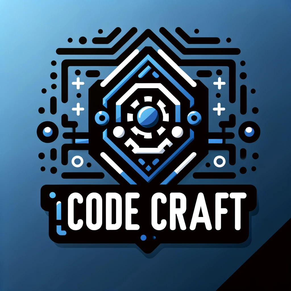 DALL·E 2024-06-01 20.30.42 - A logo design for a tech club named Code Craft. The logo should feature modern, sleek design elements with a focus on technology and coding. Incorpo