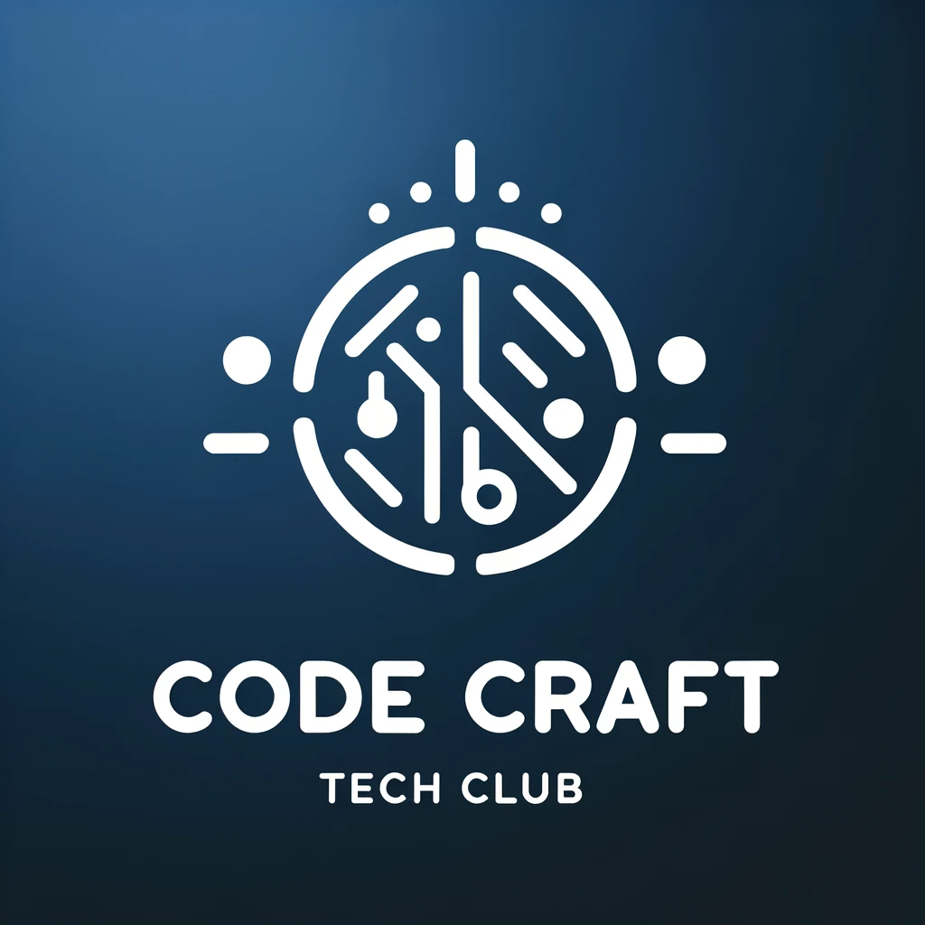 DALL·E 2024-06-01 20.31.35 - A simplified logo design for a tech club named Code Craft. The logo features minimalistic design elements with a focus on technology and coding. Inc